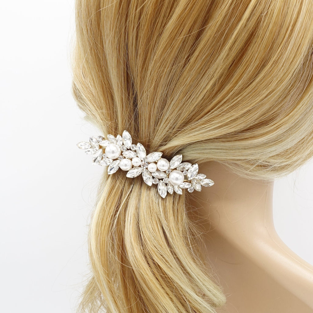 veryshine.com Hair Accessories pearl rhinestone hair barrette flower branch event wedding hair accessory