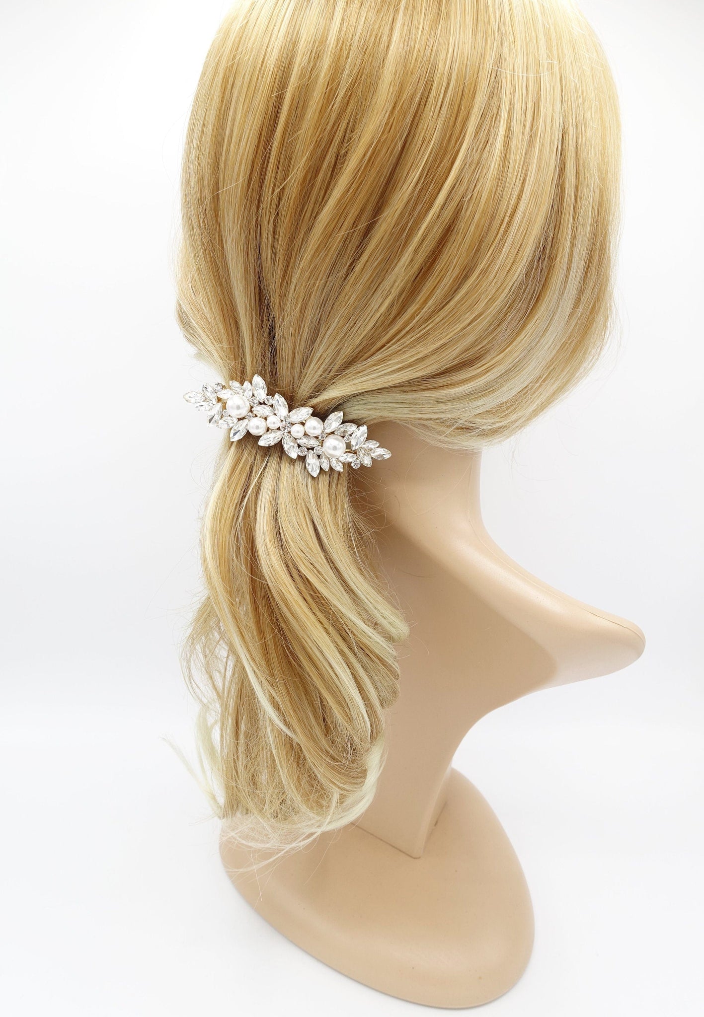 veryshine.com Hair Accessories pearl rhinestone hair barrette flower branch event wedding hair accessory