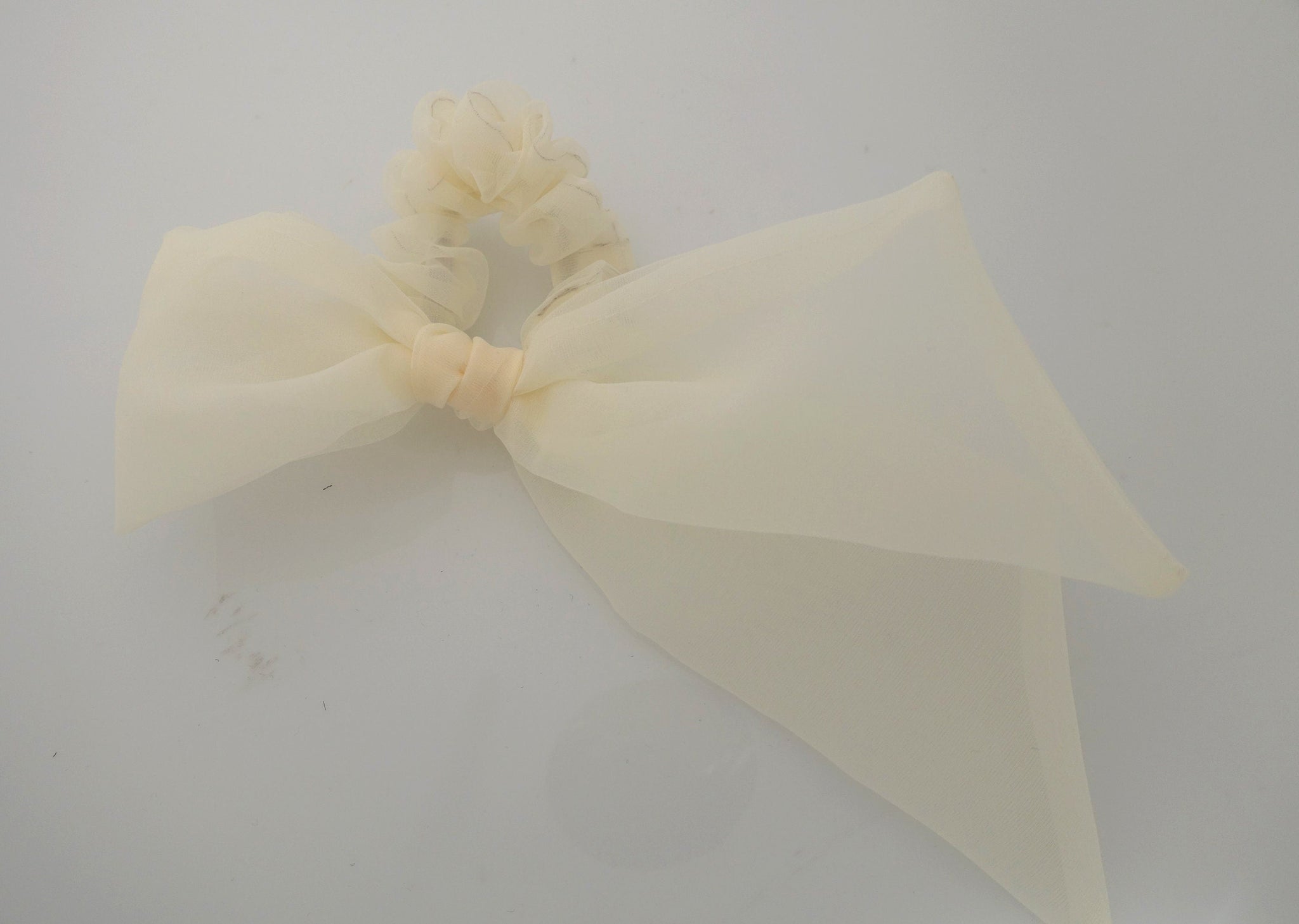 veryshine.com Hair Accessories solid organdy mesh bow knot scrunchies woman hair accessory