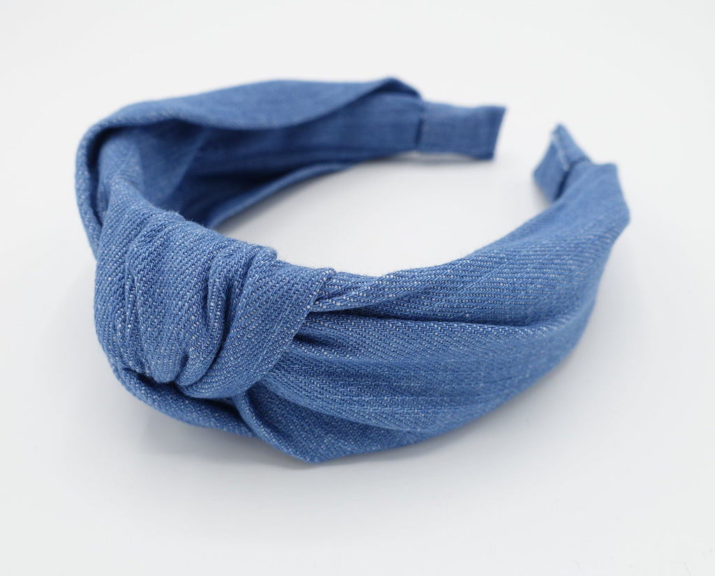 denim knot headband for women