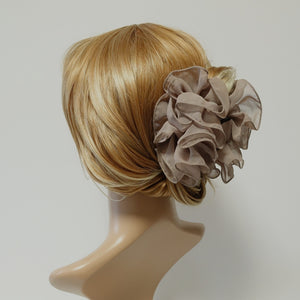 veryshine.com hair accessory chiffon ruffle wave hair claw solid color wave flower hair jaw clamp
