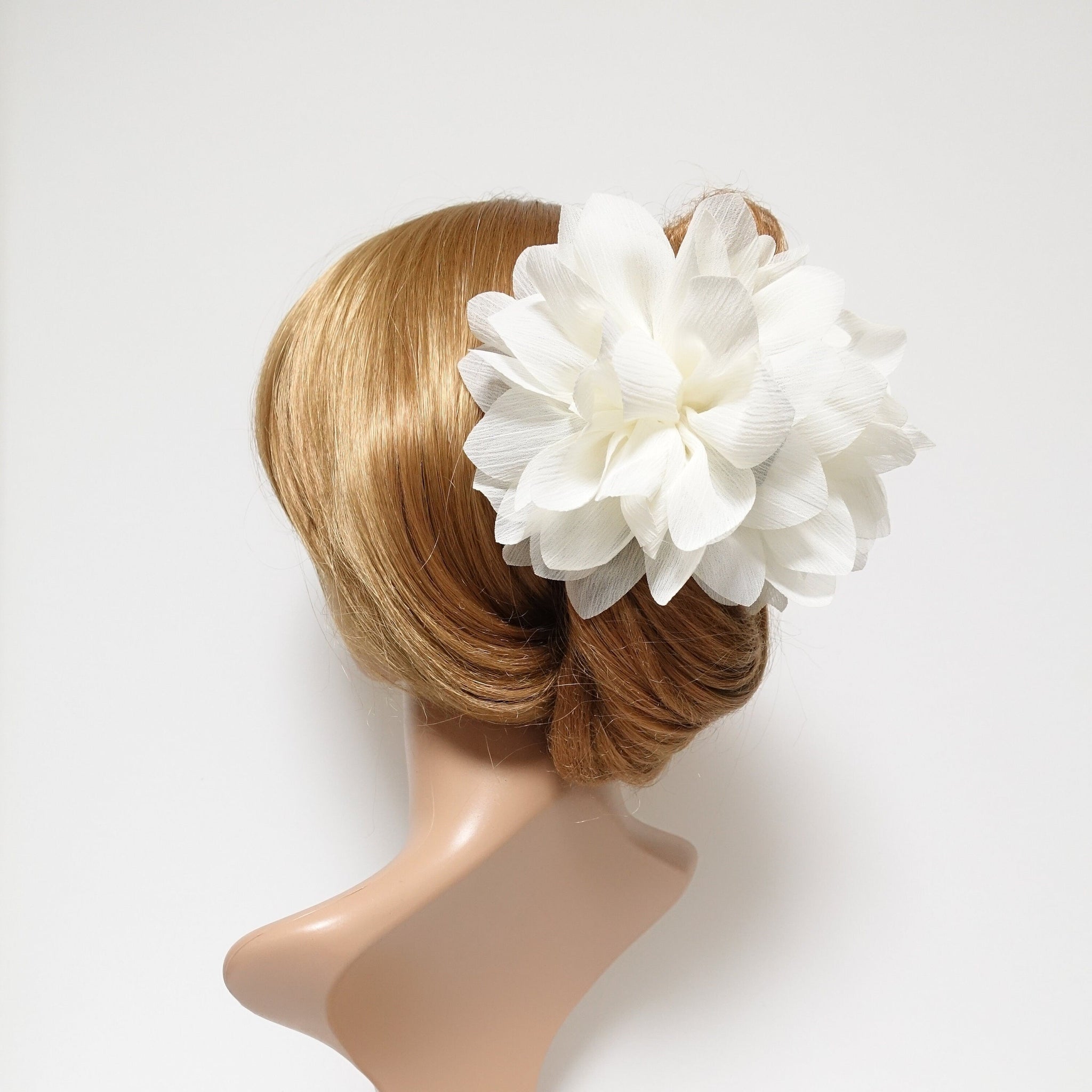 veryshine.com Hair Claw big elliptic petal chiffon flower hair claw women hair clip accessory