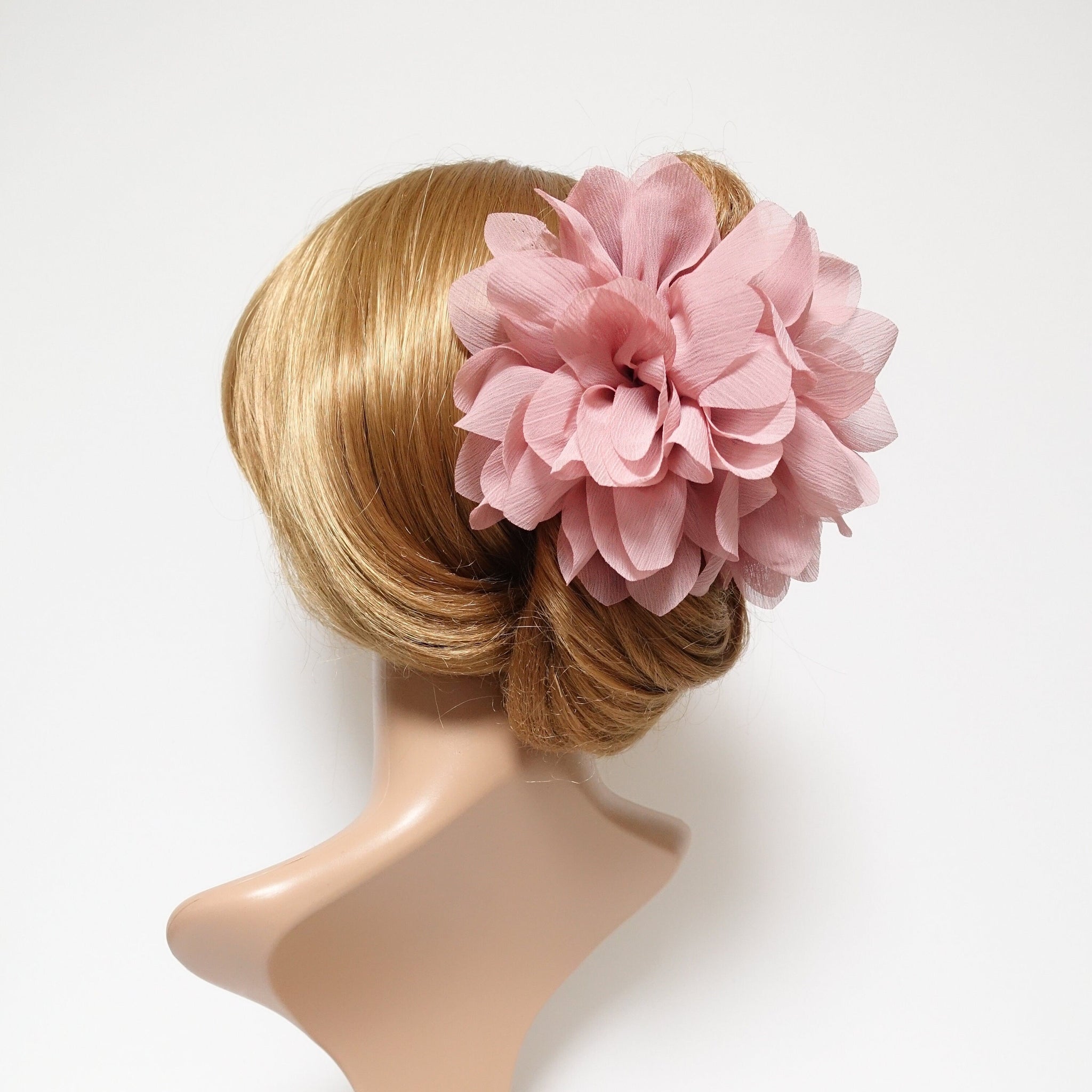 veryshine.com Hair Claw big elliptic petal chiffon flower hair claw women hair clip accessory