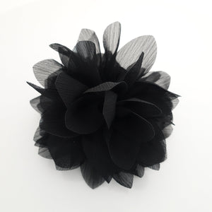 veryshine.com Hair Claw Black big elliptic petal chiffon flower hair claw women hair clip accessory