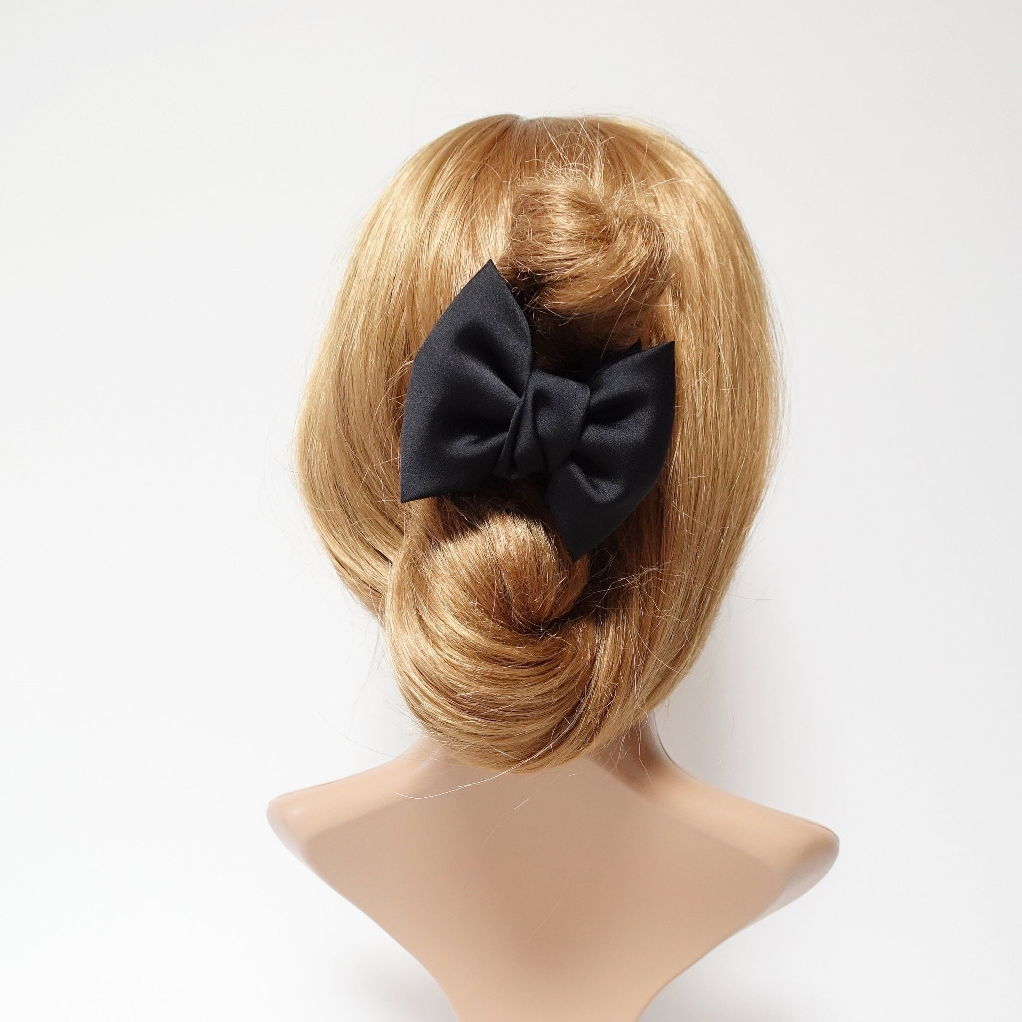veryshine.com Hair Claw Black satin butterfly bow hair claw clip glossy fabric bow decorated hair clamp