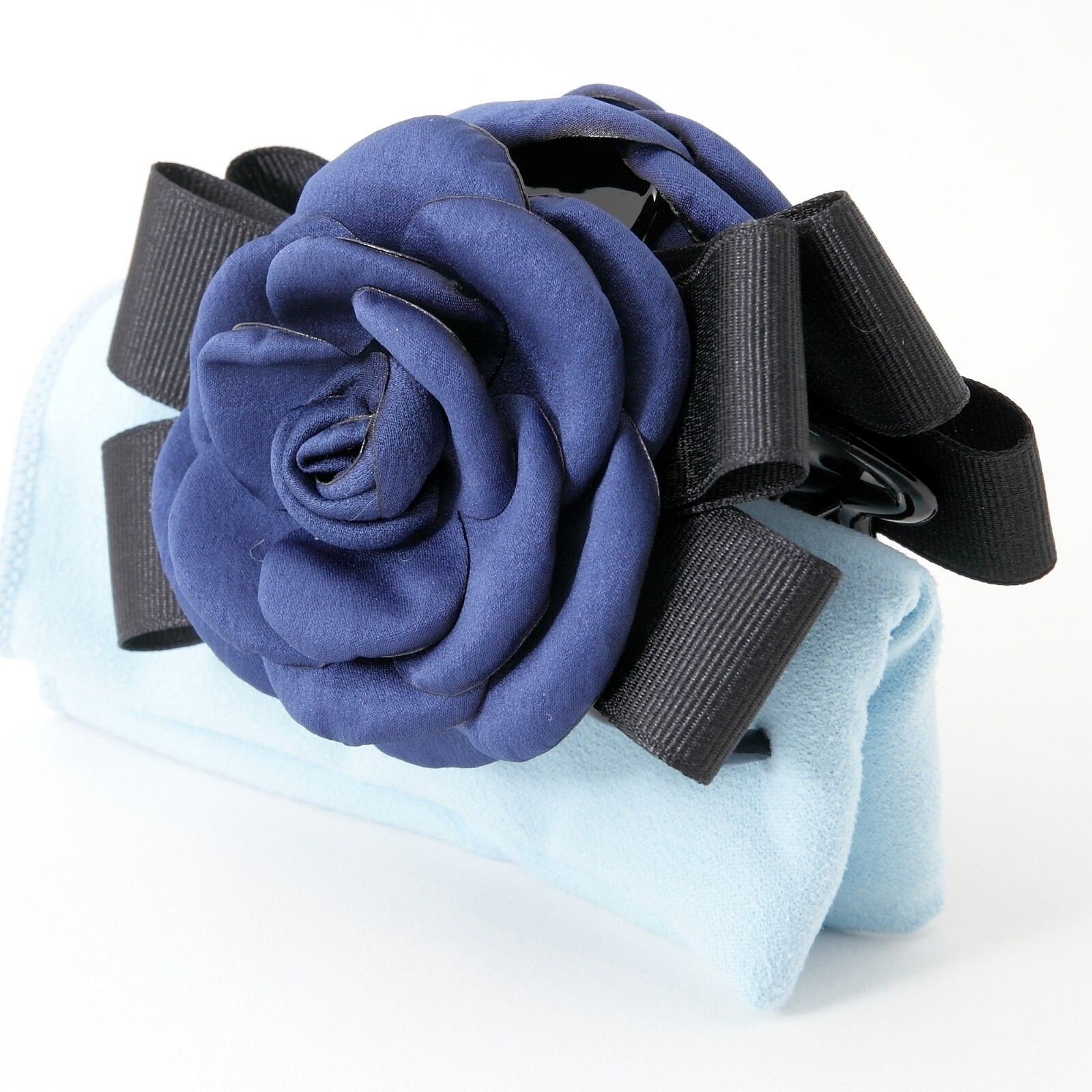 veryshine.com Hair Claw Blue camellia decorated flower hair jaw claw women floral hair clamp