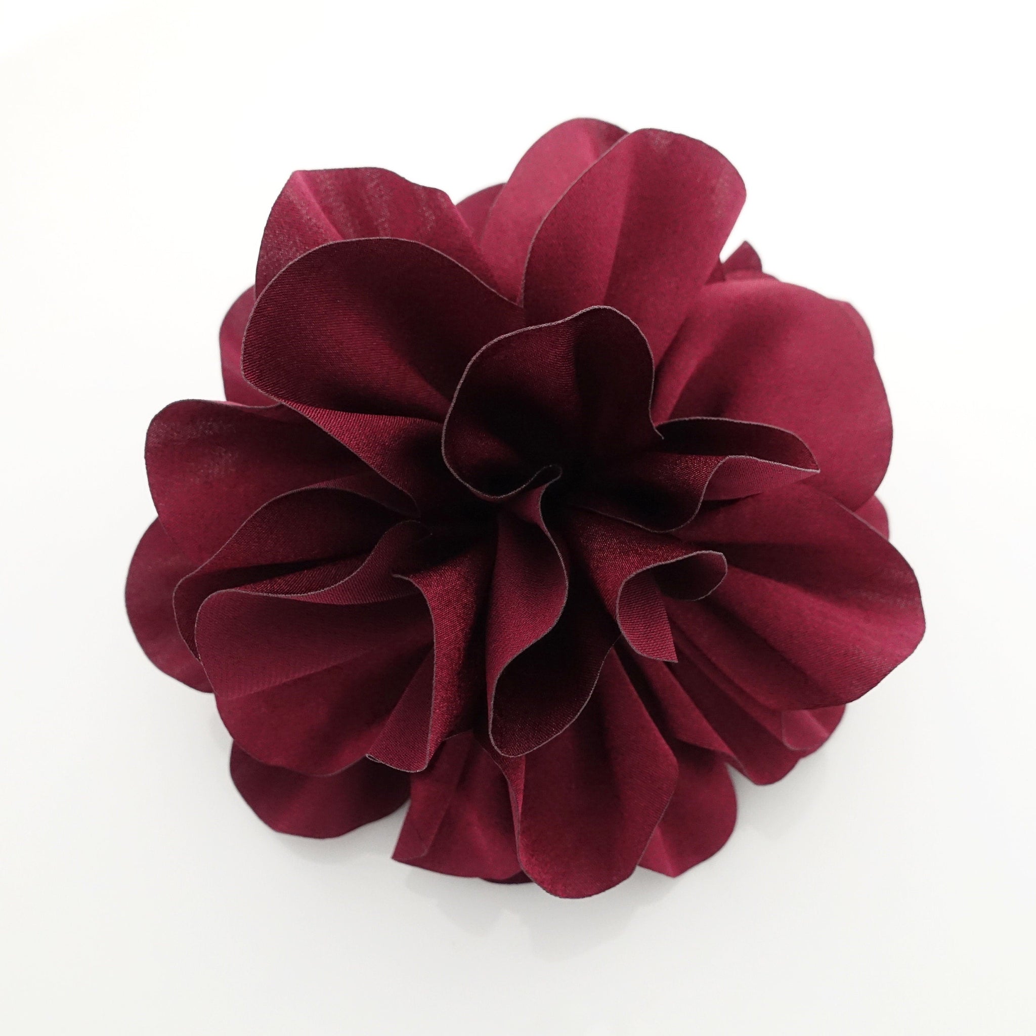 veryshine.com Hair Claw Burgundy Very big flower glossy petal hair jaw claw special events hair claw clip for women