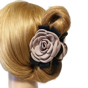 veryshine.com Hair Claw camellia decorated flower hair jaw claw women floral hair clamp