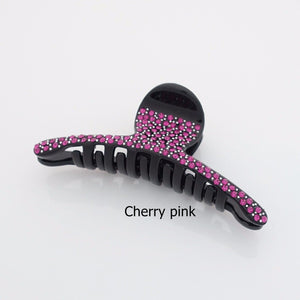 veryshine.com Hair Claw Cherry pink 2 row rhinestone narrow clip hair claw czech rhinestone decorated updo hair claw clip