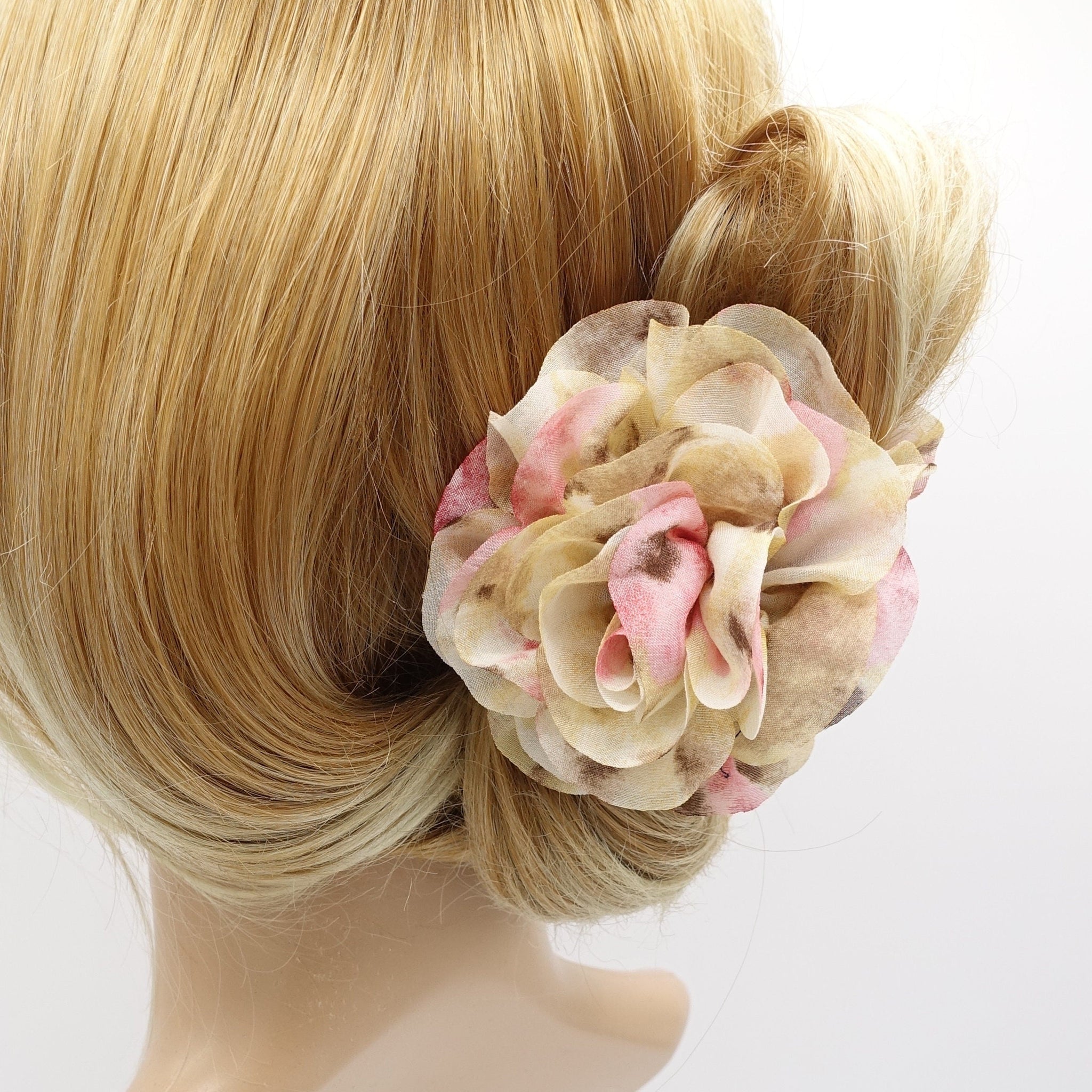 veryshine.com Hair Claw chiffon flower hair claw multi colored petal hair accessory for women
