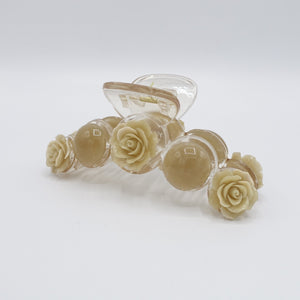 veryshine.com Hair Claw Cream beige rose marble hair claw flower embellished hair clamp for women