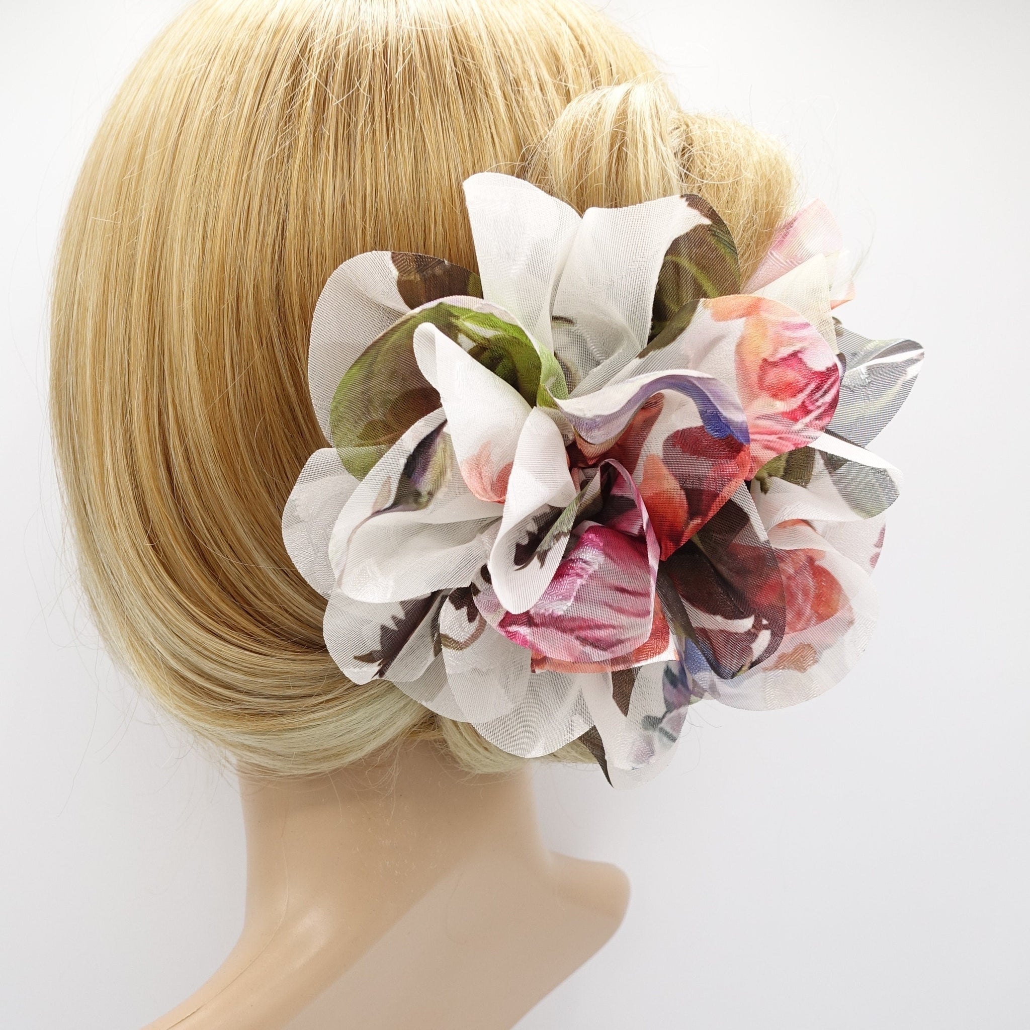 veryshine.com Hair Claw Cream white big flower hair claw multi-colored petal hair clamp for women