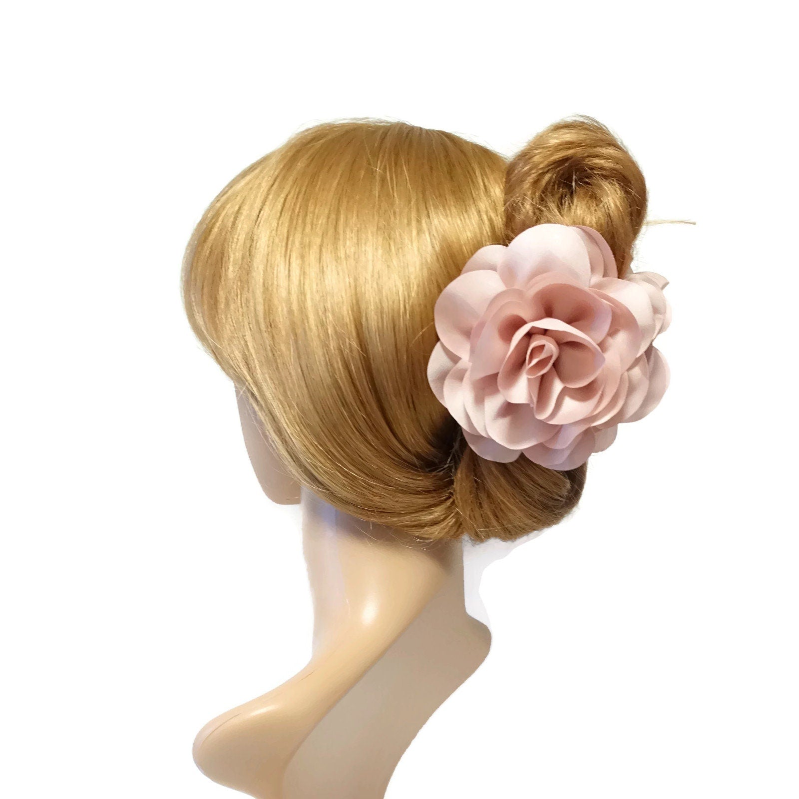 veryshine.com Hair Claw Pink dahlia motivated wide petal hair claw updo clamp women hair accessories