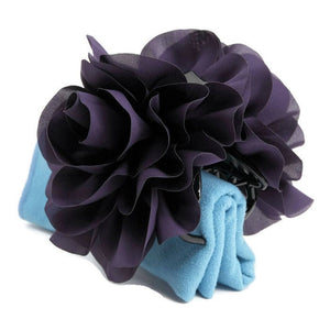 veryshine.com Hair Claw Dark Purple dahlia motivated wide petal hair claw updo clamp women hair accessories