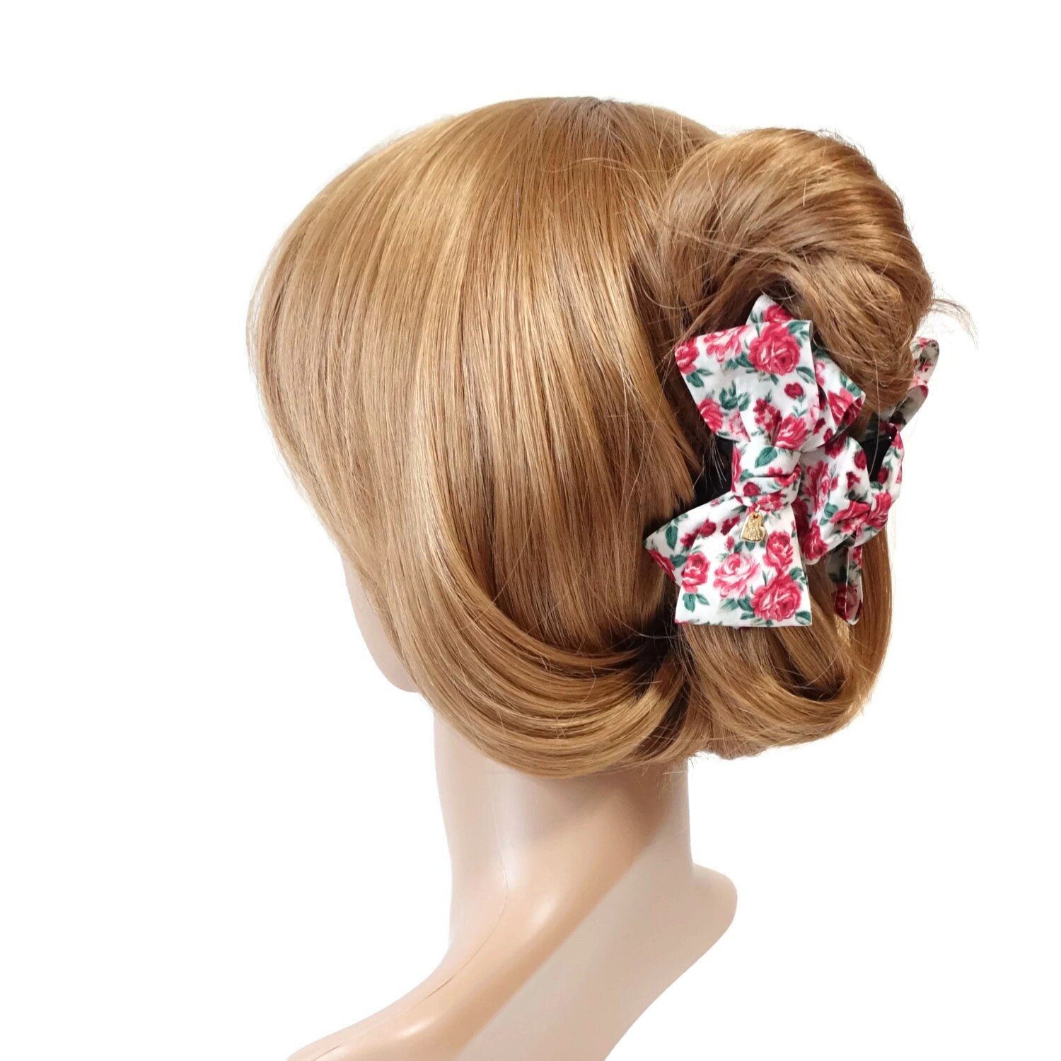 veryshine.com Hair Claw flower print floral hair bow claw women pretty bow hair clamp