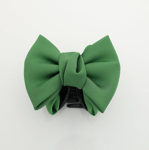 veryshine.com Hair Claw Green satin butterfly bow hair claw clip glossy fabric bow decorated hair clamp