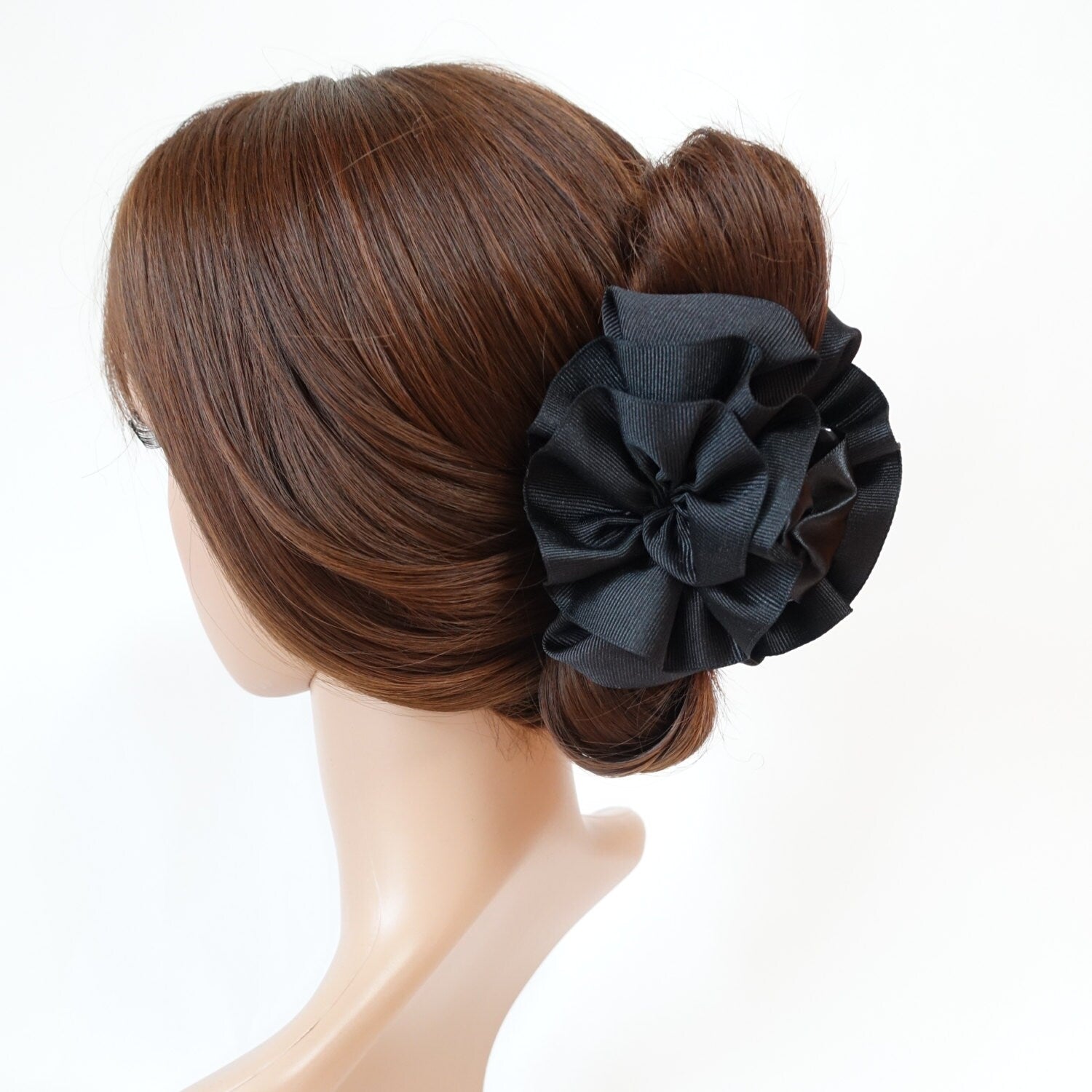 veryshine.com Hair Claw Handmade Grosgrain Flower Bow Two Tone Hair Jaw Claw Clip Women Gift Hair Accessories