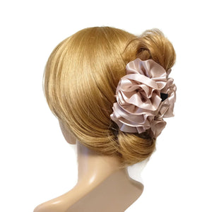 veryshine.com Hair Claw Handmade Ruffle Wave Fabric Flower Hair Jaw Claw Clip Accessories
