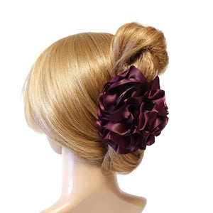 veryshine.com Hair Claw Handmade Ruffle Wave Fabric Flower Hair Jaw Claw Clip Accessories