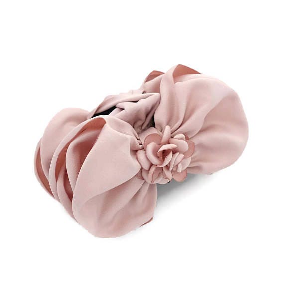 veryshine.com Hair Claw Indi pink Satin Flower Decorated Multi Layer Bow Hair Claw Clip Women Hair Clamp