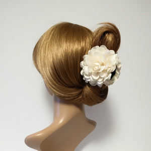 veryshine.com Hair Claw Ivory Dahlia Narrow Petal Fabric Flower Hair Jaw Claw Clip Women Hair Accessories