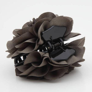 veryshine.com Hair Claw Khaki flower decorated hair claw Long Stamen Pistil Flower Hair Claw Clip Women Hair Clamp