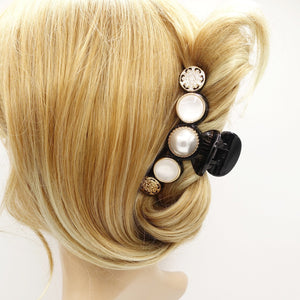 veryshine.com Hair Claw Large Black various button embellished hair claw acrylic hair clamp hair accessory for women