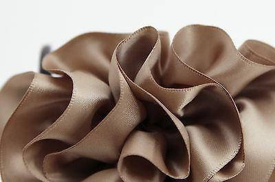 veryshine.com Hair Claw Light Brown Handmade Ruffle Wave Fabric Flower Hair Jaw Claw Clip Accessories