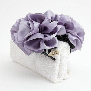 veryshine.com Hair Claw Light Purple Handmade Ruffle Wave Fabric Flower Hair Jaw Claw Clip Accessories