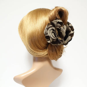 veryshine.com Hair Claw Mocca Suede Two Tone Petal Rose Flower Hair Jaw Claw Clip Women Hair Accessories