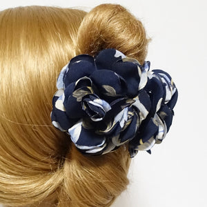 veryshine.com Hair Claw Navy multi color tone flower hair claw leaf print petal flower hair jaw claw for women