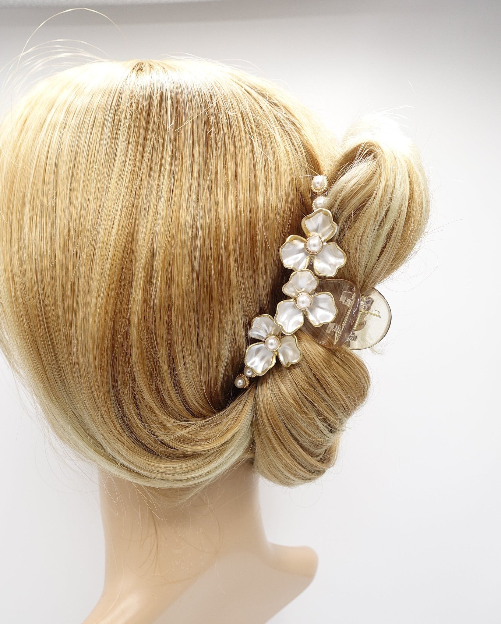 veryshine.com Hair Claw pearl hair claw flower hair claw, pearl hair accessory for women