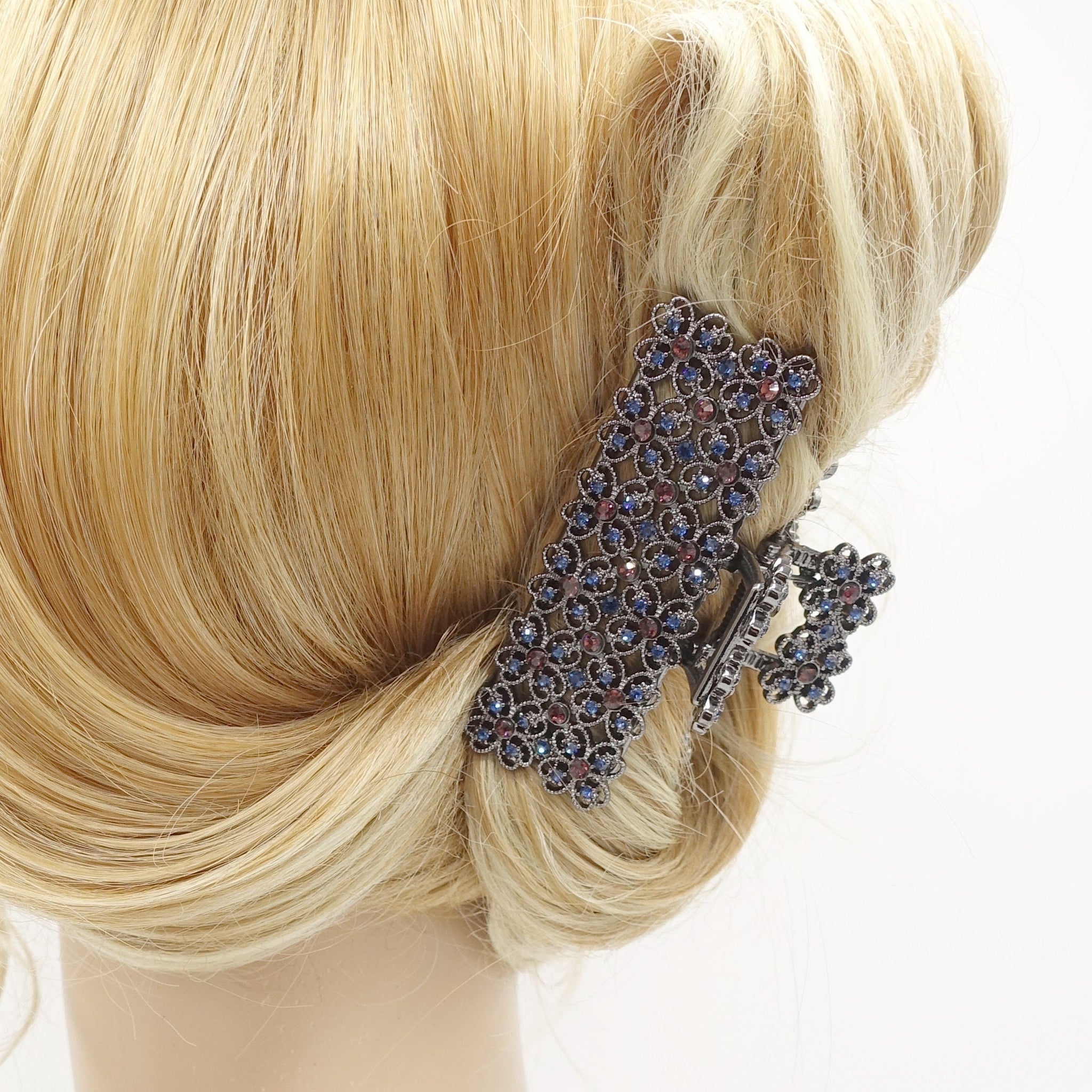 veryshine.com Hair Claw pearl rhinestone hair claw rectangle clutch bag pattern hair clamp for women