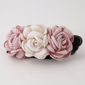 veryshine.com Hair Claw Pink Rose Decorative 6 Prong Side hair Slide Jaw Claw Clip Clamp Flower Hair Accessories