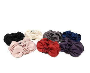 veryshine.com Hair Claw Satin Flower Decorated Multi Layer Bow Hair Claw Clip Women Hair Clamp