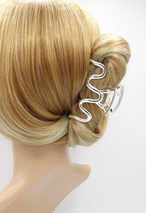 veryshine.com Hair Claw Silver metal wave hair claw minimal hair accessory for women