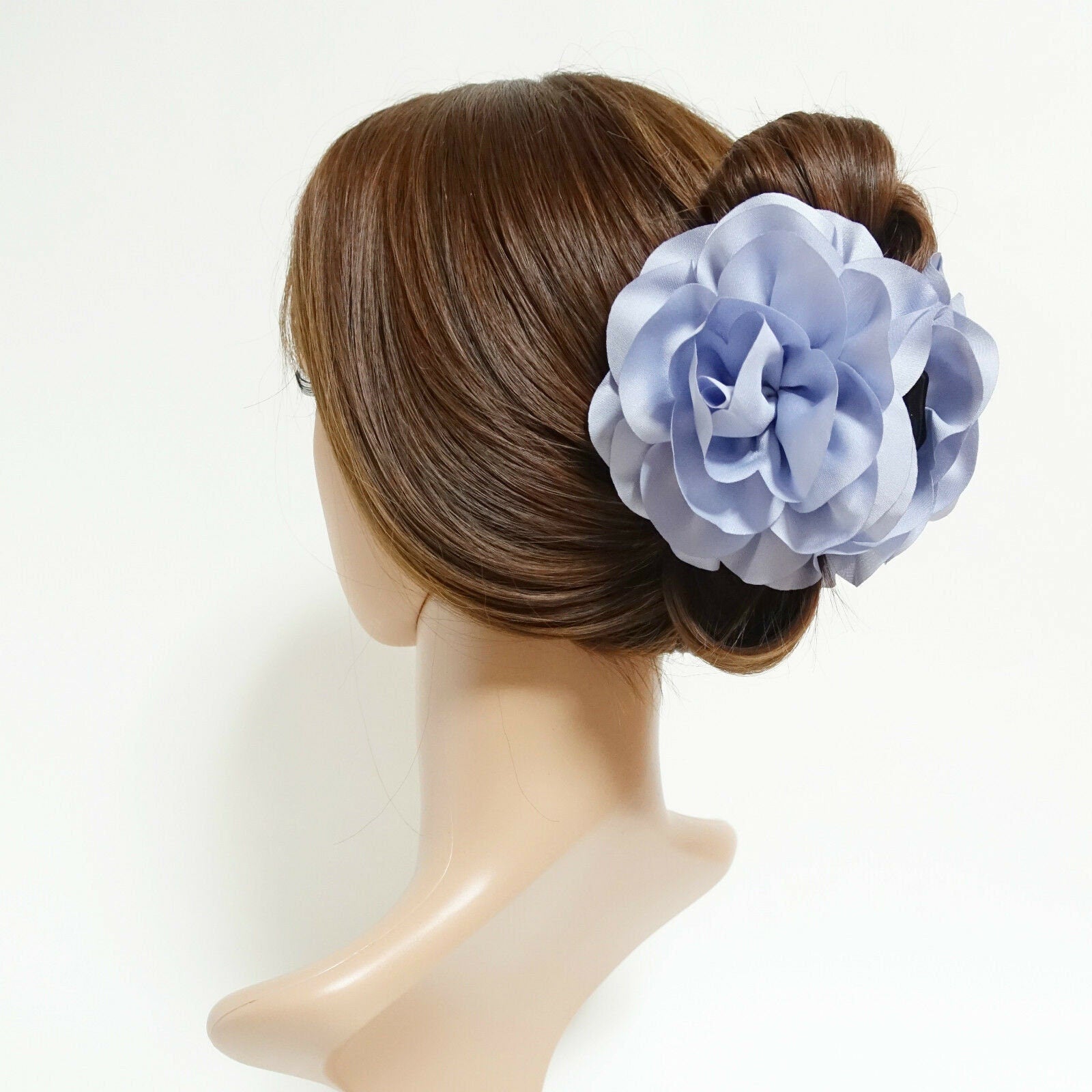 veryshine.com Hair Claw Sky blue dahlia motivated wide petal hair claw updo clamp women hair accessories