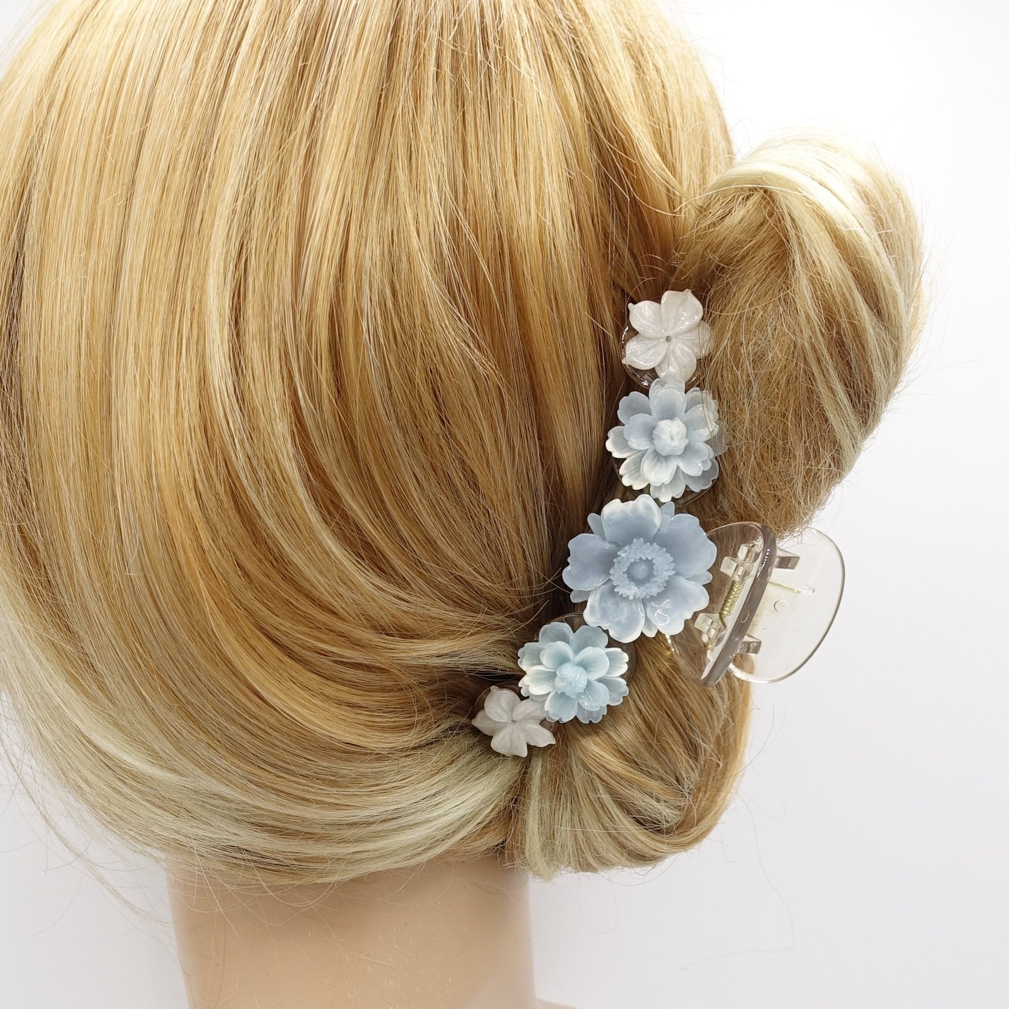 veryshine.com Hair Claw Sky blue flower embellished hair claw