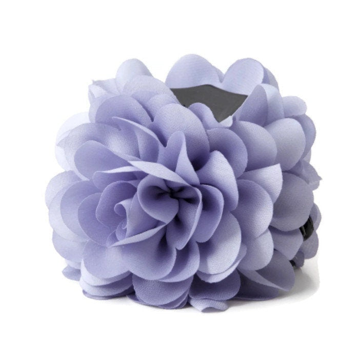 veryshine.com Hair Claw Sky violet Dahlia Narrow Petal Fabric Flower Hair Jaw Claw Clip Women Hair Accessories