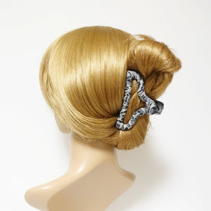 veryshine.com Hair Claw Small print gray leopard print pattern wrapped hair claw clip women updo hair accessory