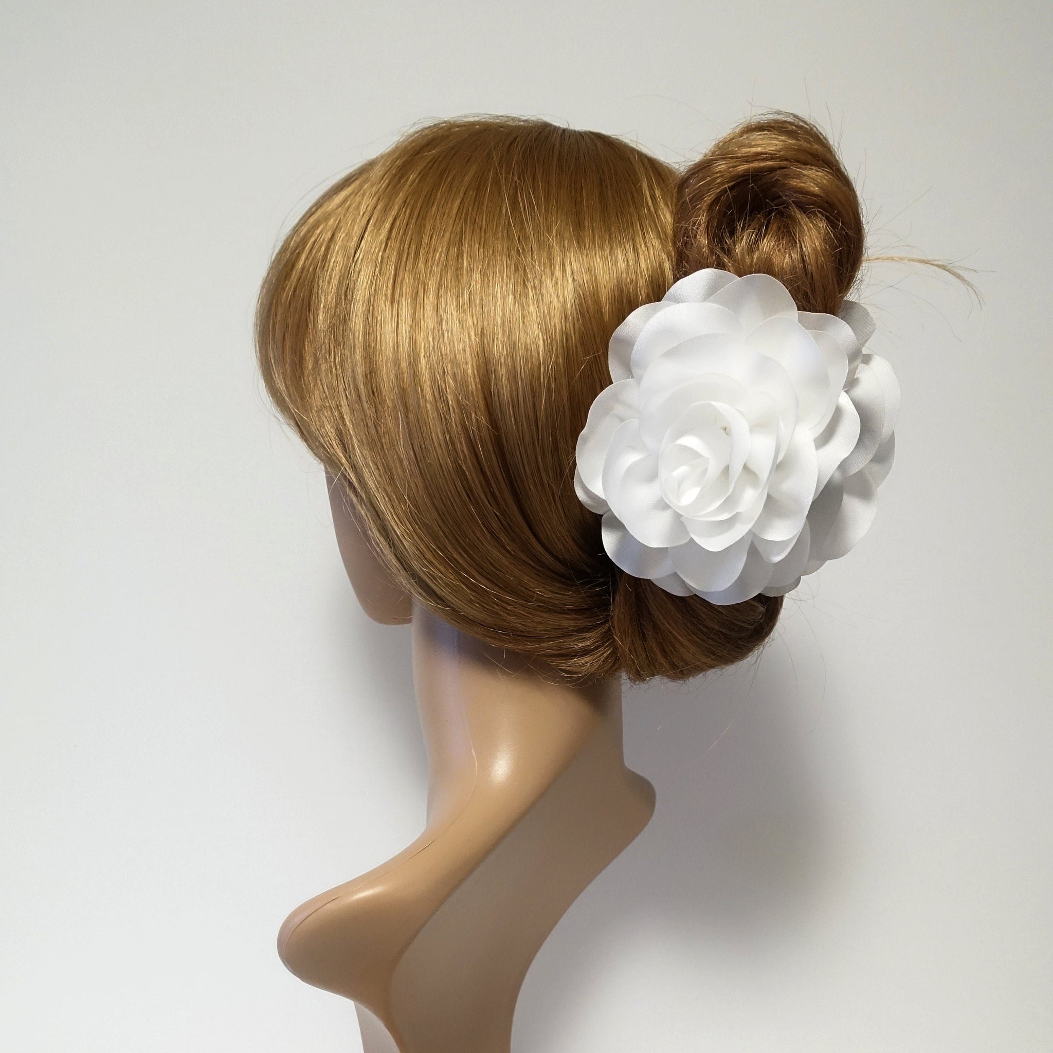 veryshine.com Hair Claw White dahlia motivated wide petal hair claw updo clamp women hair accessories