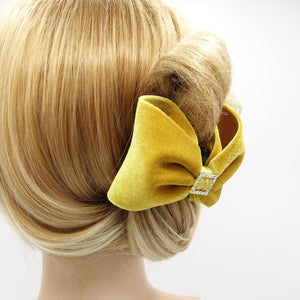 veryshine.com Hair Claw Yellow velvet bow hair claw