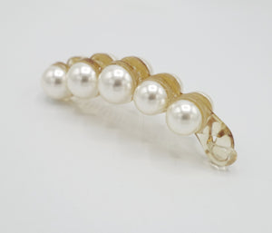 veryshine.com Hair Clip Clear Sleek pearl ball decorated banana hair clip elegant women hair accessory