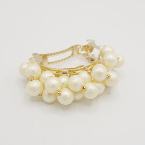 veryshine.com Hair Clip Cotton ball pearl half moon ponytail barrette clip  hair accessory