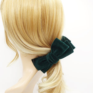 veryshine.com Hair Clip Green velvet bow banana hair clip