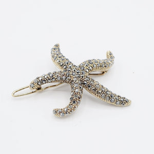 veryshine.com Hair Clip Hematite jewel rhinestone embellished star fish side hair clip cute women hair accessory