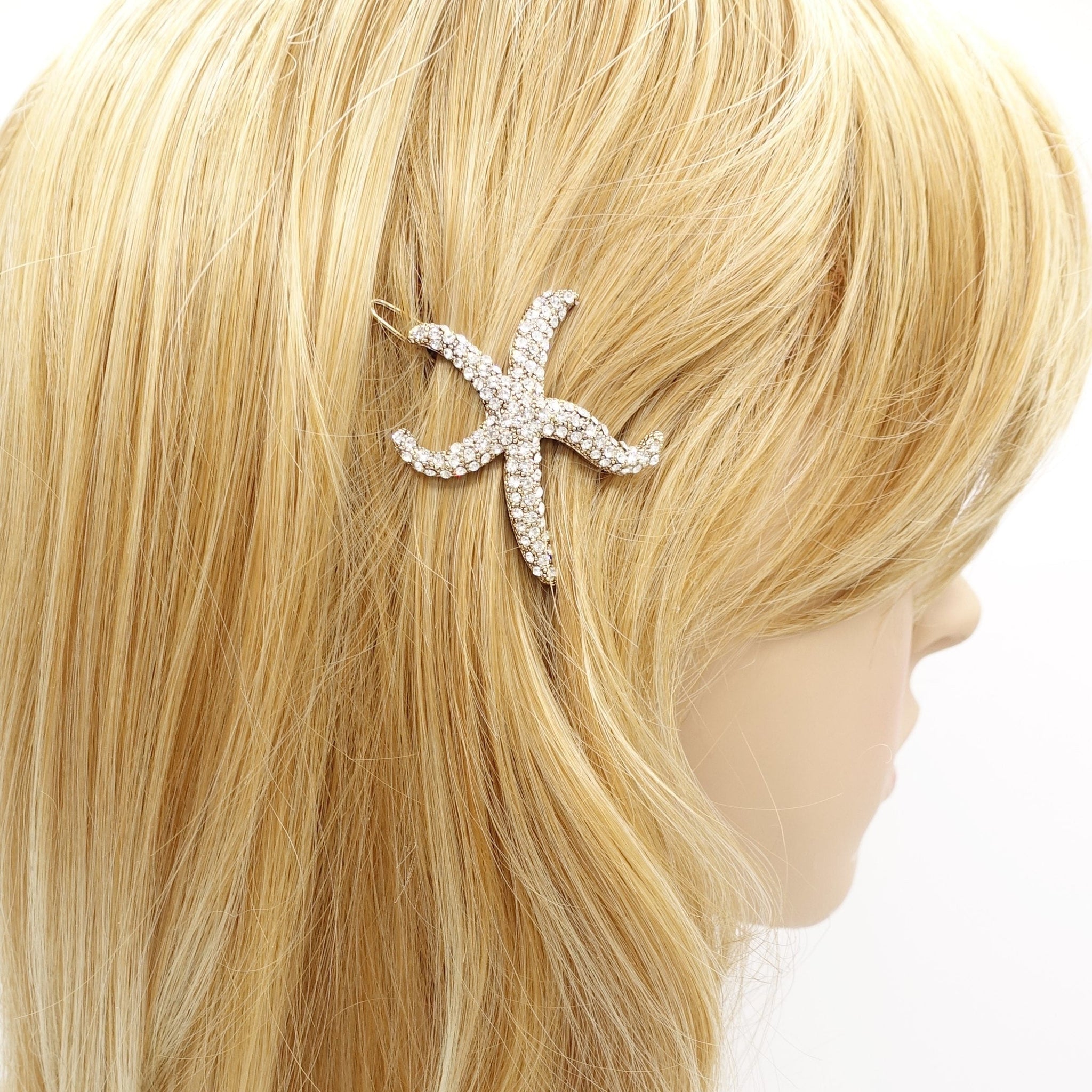 veryshine.com Hair Clip jewel rhinestone embellished star fish side hair clip cute women hair accessory