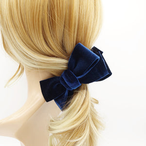 veryshine.com Hair Clip Navy velvet bow banana hair clip