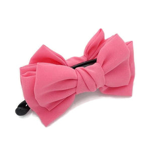 veryshine.com Hair Clip Pink Handmade Chiffon Bow Banana hair clip Women Hair Accessories Hair Bow Clip