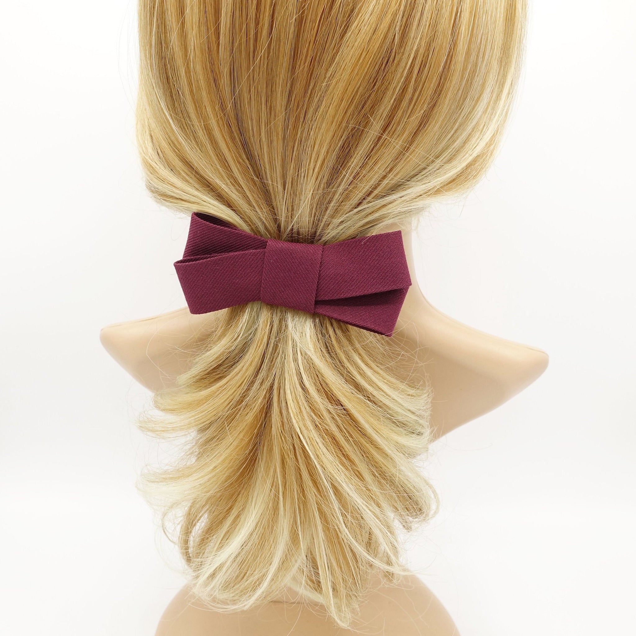 veryshine.com Hair Clip Red wine criss cross bow x pattern hair bow Fall Winter women accessory